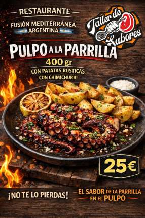 Pulpo a la parrilla - restaurante en TALLER DE SABORES Almeria - Huercal de Almeria