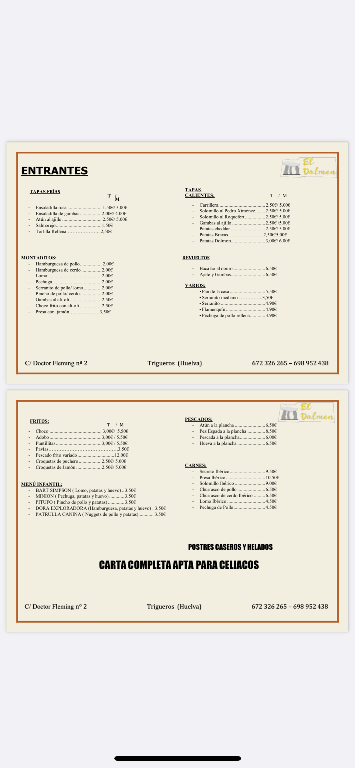 Bar El Dolmen  - Imagen 1 - restaurante en Huelva/ Trigueros 