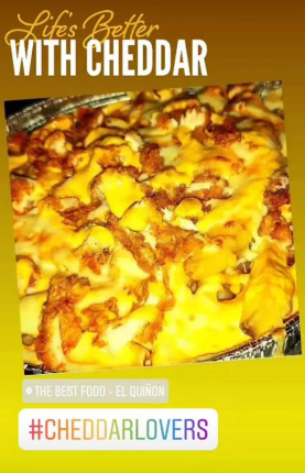 Cheddar and bacon 8,00€  - restaurante en The best food - RESIDENCIAL EL QUIÑON