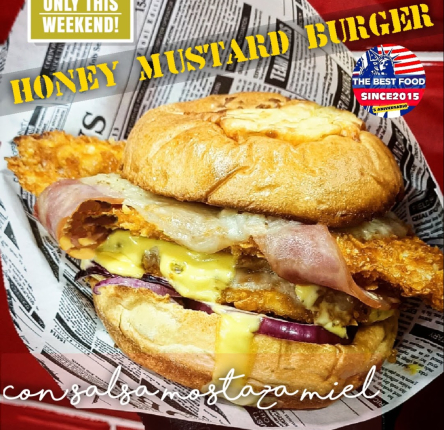 Honey burger 8.00€ - restaurante en The best food - RESIDENCIAL EL QUIÑON