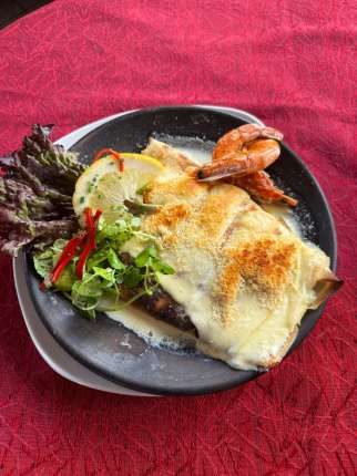 Panqueques con Camarones - Restaurante en Secretos a Bordo - Recoleta, Santiago