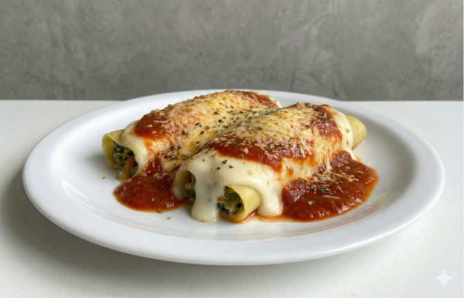 Canelones de verdura con dos salsas - cafeteria en Cuca y Manuel - Caba - San Telmo