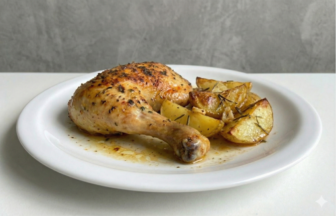 Pollo al horno con papas - cafeteria en Cuca y Manuel - Caba - San Telmo