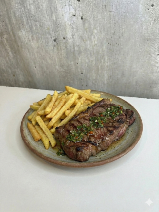BIFE DE CHORIZO CON GUARNICION - cafeteria en Cuca y Manuel - Caba - San Telmo