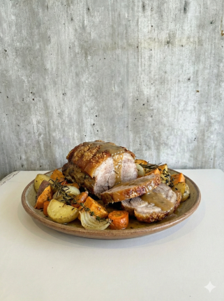Bondiola al horno con guarnición - cafeteria en Cuca y Manuel - Caba - San Telmo
