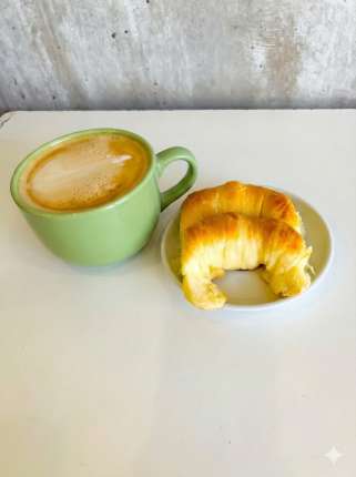 Café con leche Tazón con 2 medialunas - cafeteria en Cuca y Manuel - Caba - San Telmo