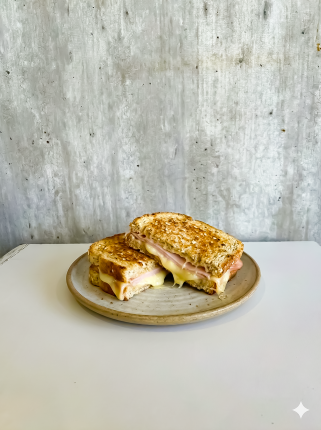 Tostado de pan de avena de jamón y queso - cafeteria en Cuca y Manuel - Caba - San Telmo