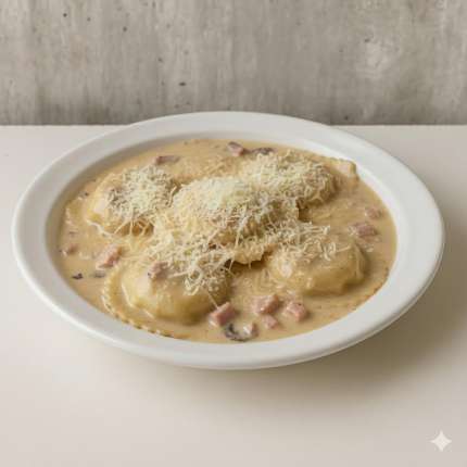 Sorrentino de Jamon y Queso (salsas 4 quesos o Parisien)  - cafeteria en Cuca y Manuel - Caba - San Telmo