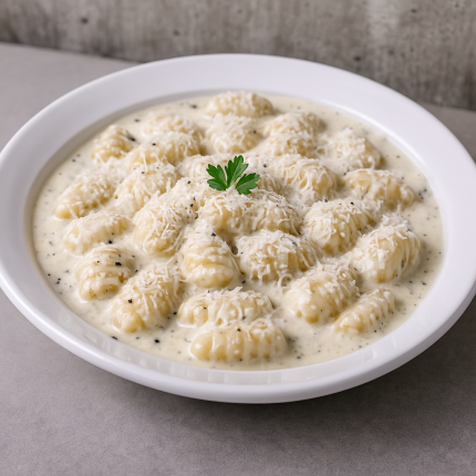 Gnocchi de Papa (salsa 4 Quesos o Parisien) - cafeteria en Cuca y Manuel - Caba - San Telmo