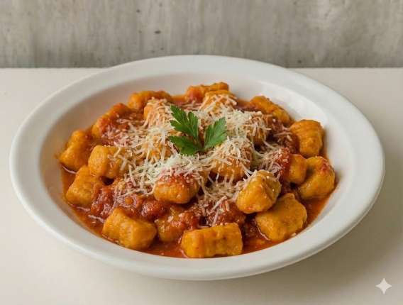 Gnocchi de Calabaza (salsan Fileto; Crema o Mixta) - cafeteria en Cuca y Manuel - Caba - San Telmo