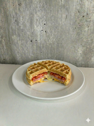 Wafle con jamon, queso y tomate - cafeteria en Cuca y Manuel - Caba - San Telmo