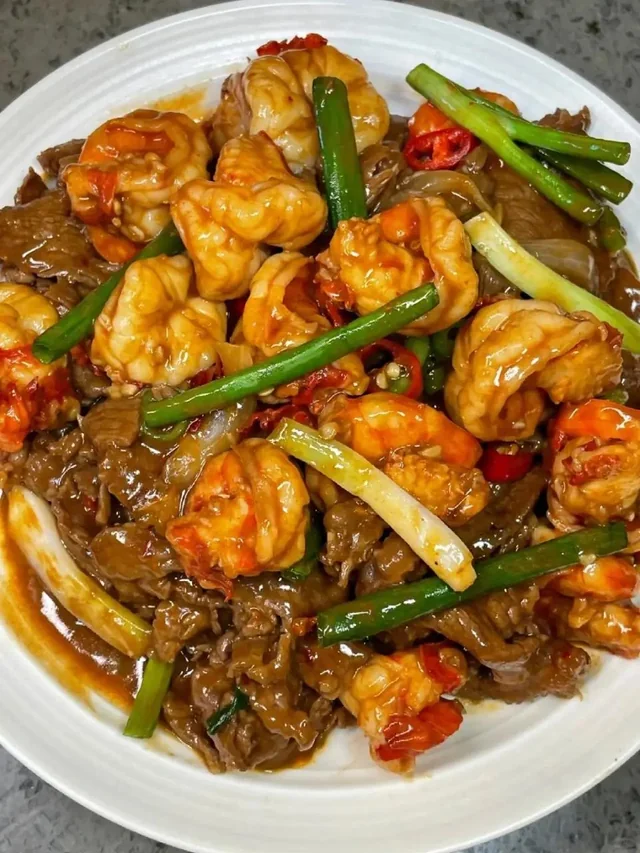 Carne con camaron - restaurante en RESTAURANT KUNFO - santiago